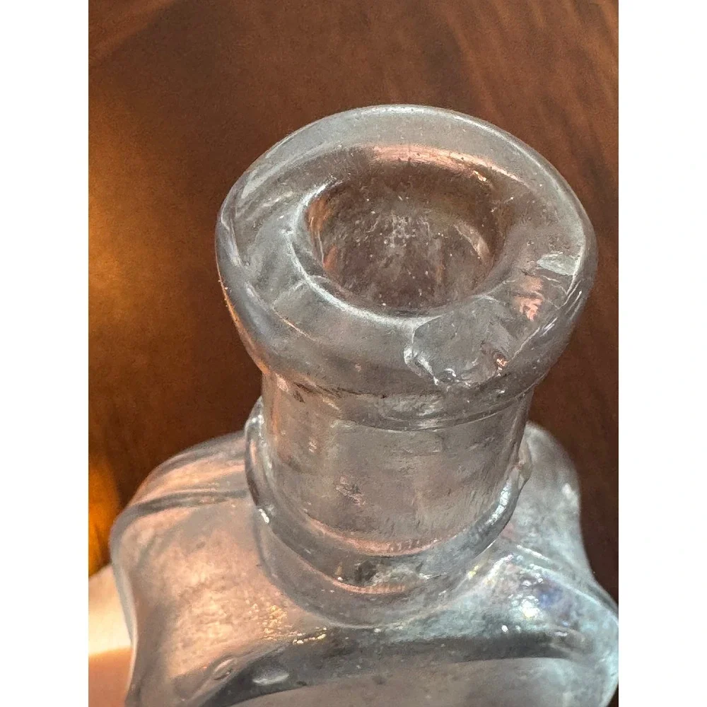 Antique VTG Apothecary Clear Glass Bottle Trio Hazel Atlas Lot set of 3 decor